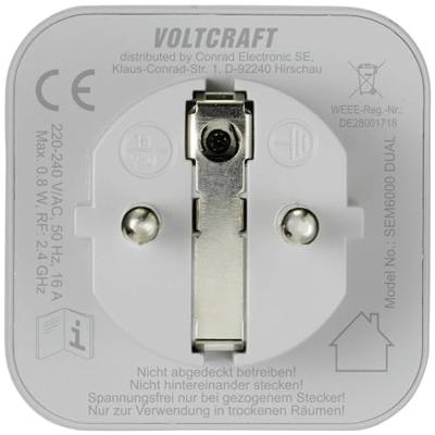 VOLTCRAFT SEM6000 DUAL Energiekostenmeter Bluetooth-interface, Gegevensexport, Datalogger, TRMS, Instelbaar stroomtarief, Met App-besturing VOLTCRAFT SEM6000 DUAL Energiekostenmeter Bluetooth-interface, Gegevensexport, Datalogger, TRMS, Instelbaar stroomtarief, Met App-besturing