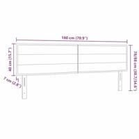 LED Hoofdbord met LED-striplichten Zwart 180 cm Polyester - thumbnail