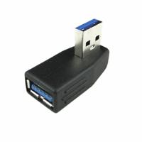 USB 3.0 A Male to Female Vertical Left Angled 90 Degree Adapter - thumbnail
