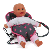 Poppen Draagzak - Antraciet Stars Pink - thumbnail
