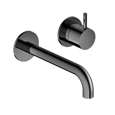 Hotbath Cobber afbouwdeel inbouw wastafelmengkraan met 18 cm uitloop zwart chroom CB005EXT18BK