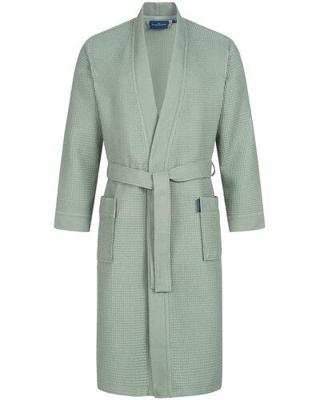Morgenstern Morgenstern badjas Luca wafelstof Kimono 120cm Olijf Maat XL