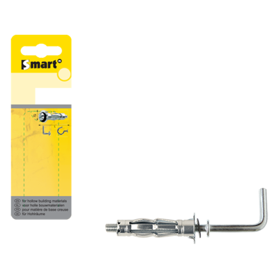 pgb-Europe SMART | Metaal hollewandplug + L-haak M4x38 Zn SM0HWL001040038H