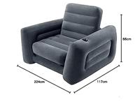 Intex 66551NP Opblaasbare Stoel-Bed 117x224x66 cm Antraciet - thumbnail
