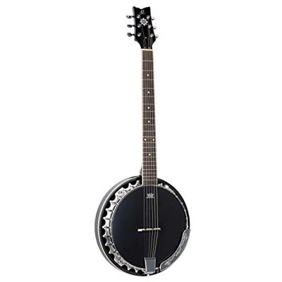 Ortega OBJE356-SBK-L Raven Series Satin Black linkshandige E/A zessnarige banjo met gigbag