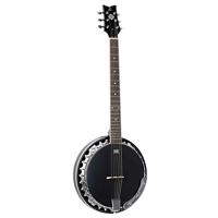 Ortega OBJE356-SBK-L Raven Series Satin Black linkshandige E/A zessnarige banjo met gigbag - thumbnail