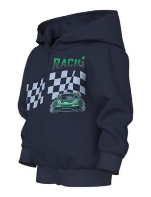 Sweater met rits en capuchon NMMVOLTINUS jongen NAME IT marineblauw Sweater met rits en capuchon NMMVOLTINUS jongen NAME IT marineblauw