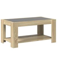 Salontafel met LED 93x53x45 cm bewerkt hout sonoma eikenkleurig - thumbnail