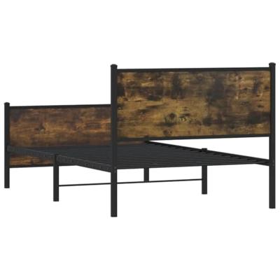 Bedframe zonder matras metaal gerookt eikenkleurig 107x203 cm