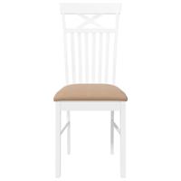 Eetkamerstoelen met kussens 2 st massief hout rubber wit - thumbnail