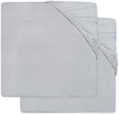 Jollein katoenen hoeslaken wieg 40x80/90cm - set van 2 soft grey