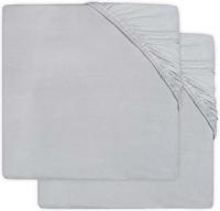 Jollein katoenen hoeslaken wieg 40x80/90cm - set van 2 soft grey - thumbnail