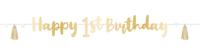 Amscan letterslinger happy 1st birthday goudkleurig 1,8 m | 24 stuks - thumbnail