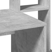 Bureau met schappen 100x45x140 cm bewerkt hout betongrijs - thumbnail