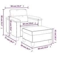 Fauteuil met voetenbank 60 cm microvezelstof beige - thumbnail