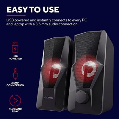 Trust GXT610 ARGUS LED 2.0 SPEAKER SET PC speaker Zwart