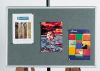 Q-CONNECT textielbord, met aluminium frame, 90 x 60 cm, grijs - thumbnail