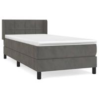 Boxspring met matras fluweel donkergrijs 100x200 cm - thumbnail