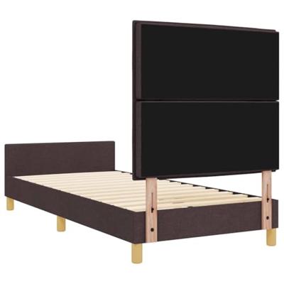 Bedframe met hoofdeinde Donkerbruin 80 x 200 cm Stof
