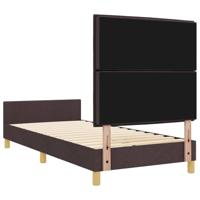 Bedframe met hoofdeinde Donkerbruin 80 x 200 cm Stof - thumbnail