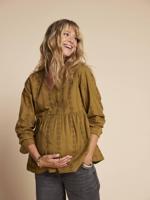 Blouse voor zwangerschap en borstvoeding in Engels borduurwerk ENVIE DE FRAISE olijf - thumbnail