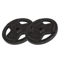 Halterschijven 2 x 10 kg Gripper Gietijzer Rubber Coating - 30/31 mm - thumbnail