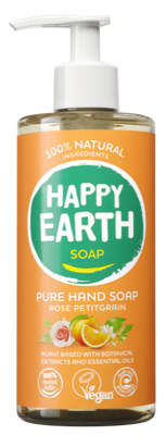 Happy Earth 100% Natural Hand Soap Rose Petitgrain Happy Earth 100% Natural Hand Soap Rose Petitgrain