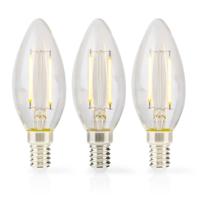 Nedis LBFE14C351P3 Led-filamentlamp E14 Kaars 2 W 250 Lm 2700 K Warm Wit Aantal Lampen In Verpakking: 3 Stuks Doorzichtig - thumbnail