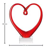 Leonardo Sculptuur hart rood 23 cm - thumbnail