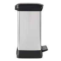 Curver pedaalemmer deco rechthoekig 30 l zilverkleurig - thumbnail
