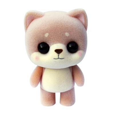 Kleine schattige PVC massaal dieren hond Shiba Inu poppen creatieve cadeau kinderen speelgoed grootte: 4.5 * 3 5 * 6 cm (lichtbruin)