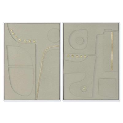 Schilderij Home ESPRIT Groen Gouden Modern (2 Stuks)