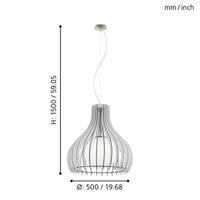 Eglo HanglampTindori 50cm wit hout - 96211 - thumbnail