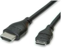 ROLINE Monitorkabel HDMI High Speed met Ethernet, HDMI Male - Mini HDMI Male, 0,8 m - thumbnail