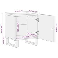Nachtkastjes 2 st massief mangohout bruin en zwart - thumbnail