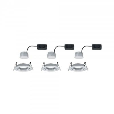 Paulmann 93487 Nova Inbouwlamp Set van 3 stuks LED LED 18 W Aluminium (gedraaid)