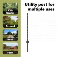 VidaXL Afrasteringspaal 5 pcs grijs 80 cm staal - thumbnail