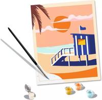 CreArt 24x30 cm Strandhuisje, Volwassene, Schilderen op Nummer, 23896, Ravensburger - thumbnail