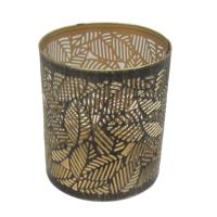 Metalen Waxinelichthouder - Bladeren (ca. 12,5 x 11 cm) - thumbnail