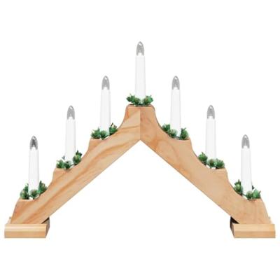 Kerst Kaars Brug met 7 LED 3 pcs Bruin 39.5 x 5 x 29 cm