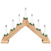 Kerst Kaars Brug met 7 LED 3 pcs Bruin 39.5 x 5 x 29 cm - thumbnail