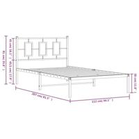 Bedframe met hoofdbord metaal wit 107x203 cm - thumbnail