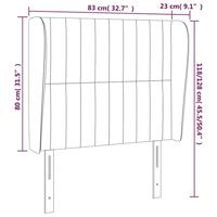 Hoofdbord met randen 83x23x118/128 cm fluweel donkergroen - thumbnail