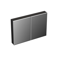 Spiegelkast Forzalaqua Uni 100x68.5x12.5 Cm 2 Deuren Tweezijdig Spiegel Eiken Black Oiled - thumbnail