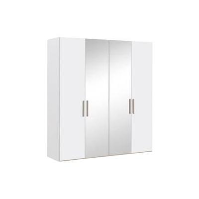 Goossens Kledingkast Easy Storage Ddk, Kledingkast 203 cm breed, 220 cm hoog, 2x draaideur en 2x spiegel draaideur midden