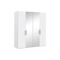 Goossens Kledingkast Easy Storage Ddk, Kledingkast 203 cm breed, 220 cm hoog, 2x draaideur en 2x spiegel draaideur midden - thumbnail