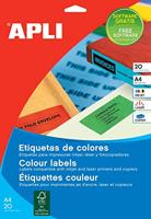 Apli Gekleurde etiketten ft 70 x 37 mm (b x h), blauw, 480 stuks, 24 per blad (1592) - thumbnail