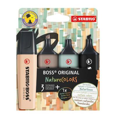 Markeerstift stabilo boss 70/4 etui à 4st nature | 5 stuks