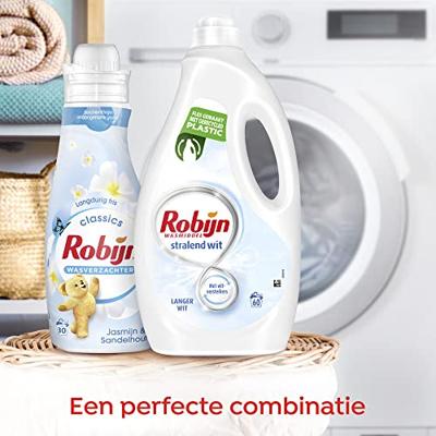 Wasmiddel Robijn vloeibaar 3L stralend wit 60 scoops