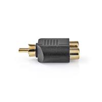 Subwoofer-Adapter | RCA male - 2x RCA female | 10 stuks | Zwart - thumbnail